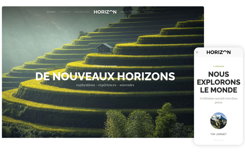 Template Horizon pour créer un site