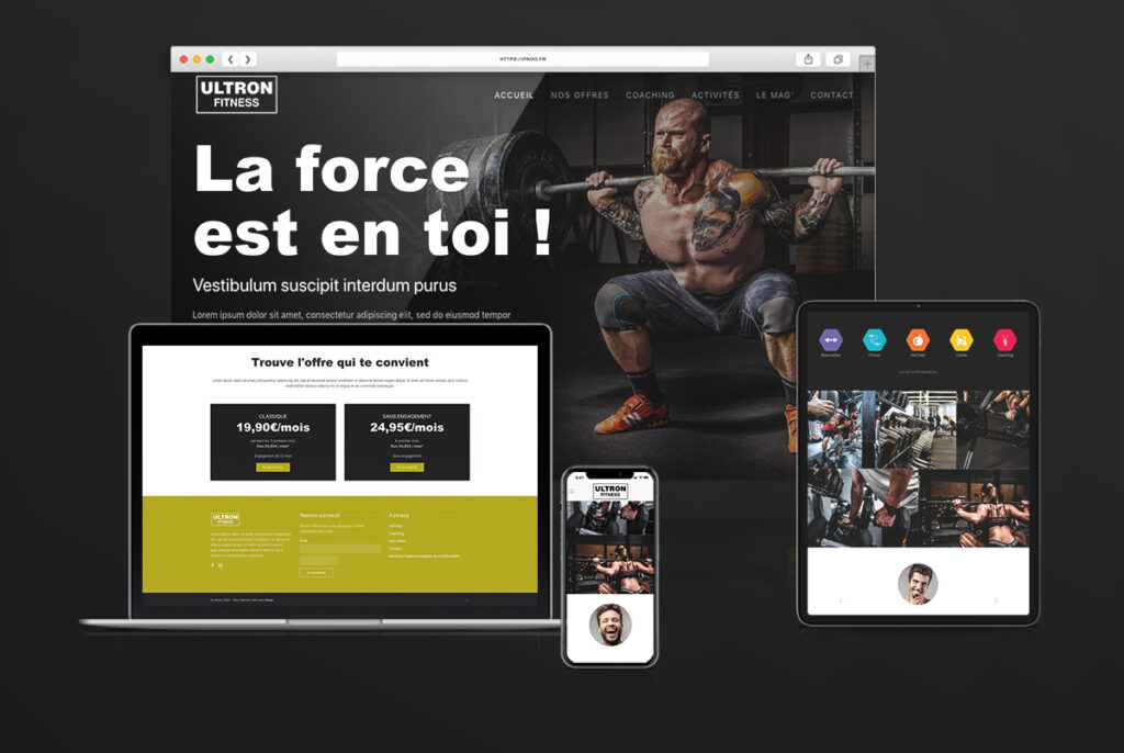 Design pour créer un site de salle de sport ou de fitness