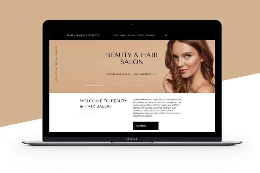 Design pour créer un site de Salon de beauté